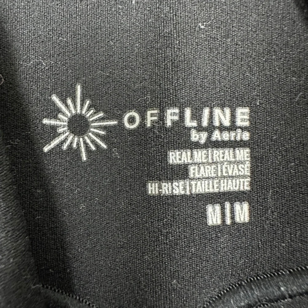 OFFLINE by Aerie Real Me High Rise Crossover Flare Leggings Black Womens Medium